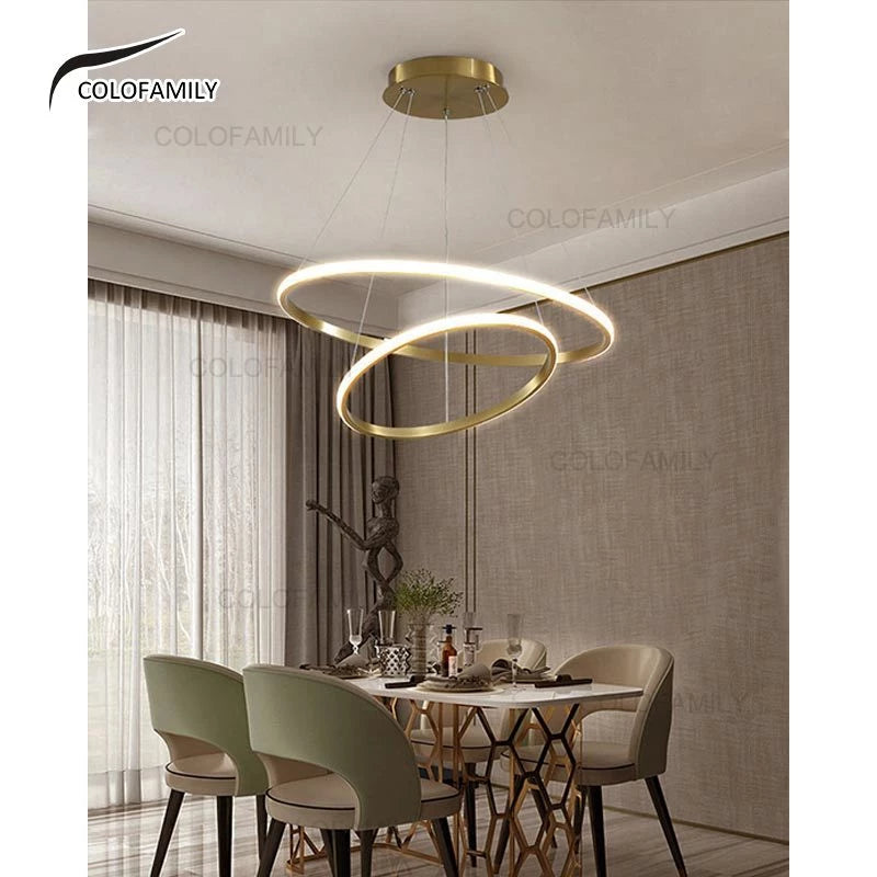 (3 cores em 1) Lustre Pendente Luminária de Teto Led Decoração Minimalista Moderno Plafon para Sala Quarto Cozinha Ceiling Light AC20