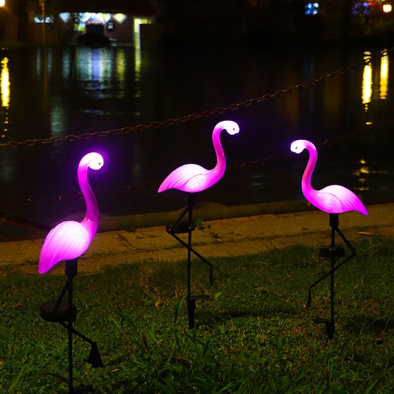 Flamingos Decorativos - Energia Fotovoltaica À Prova D'Água