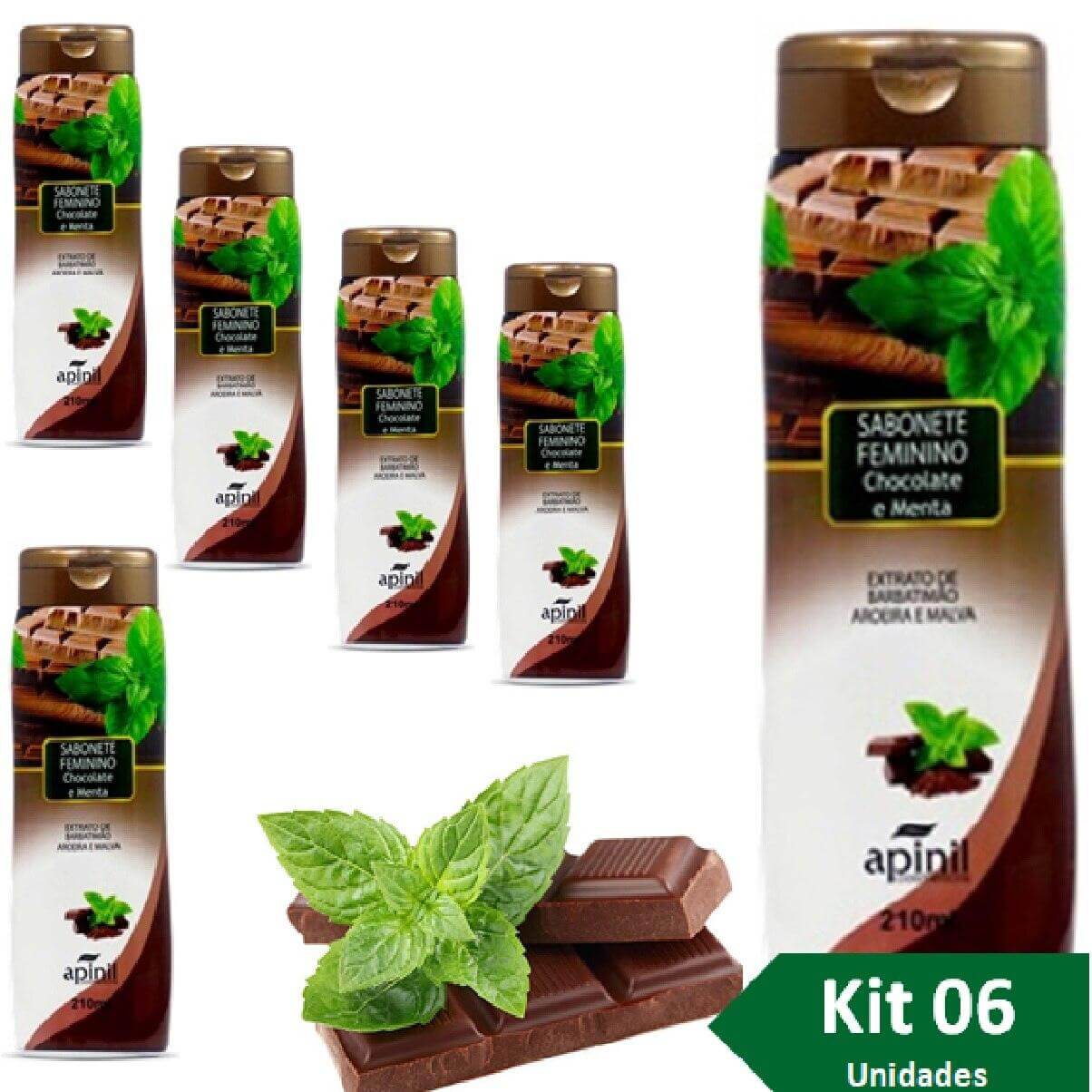 Kit 6 Unidades Sabonete Íntimo Chocolate com Menta